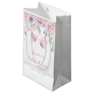 Petit Sac Cadeau Papillon rose violet Baby shower de fille papillon