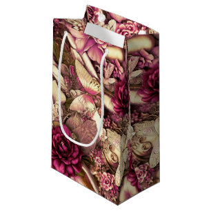 Petit Sac Cadeau Papillons Et Roses De Collage Décoratifs