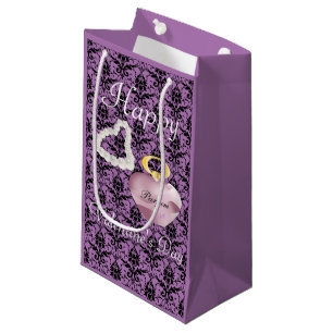 Petit Sac Cadeau Parfum & Perles Saint Valentin Purple Damask