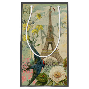 Petit Sac Cadeau Paris France Voyage Vintage Art Antique Peinture