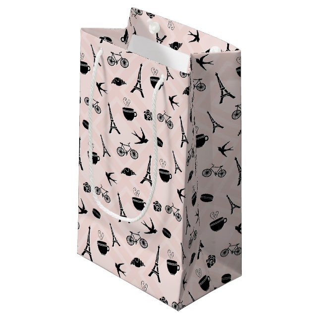 Petit Sac Cadeau Paris Romance (Devant Angle)