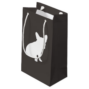 Petit Sac Cadeau Parti Silhouette de Bulldog