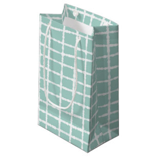 Petit Sac Cadeau Pastel Blue Check Motif Élégant et unique