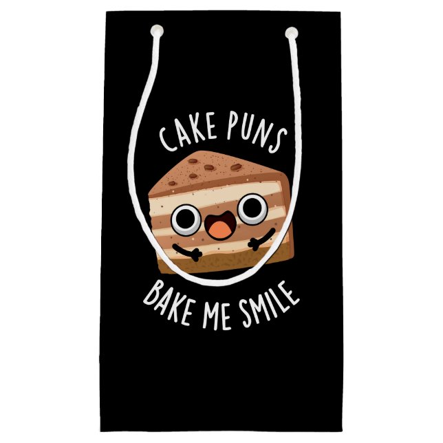 Petit Sac Cadeau Pâtes de gâteau Bake Me Smile Funny Food Pun Dark  (Devant)