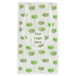 Petit Sac Cadeau Pâtisserie de macarons verts élégants personnalisé