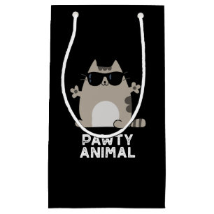 Petit Sac Cadeau Pawty Animal Funny Party Chat Pun Dark BG