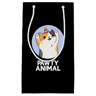 Petit Sac Cadeau Pawty Animal Funny Party Chat Pun Dark BG