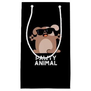 Petit Sac Cadeau Pawty Animal Funny Party Chien Pun Dark BG