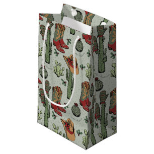 Petit Sac Cadeau Pays Noël rouge et vert