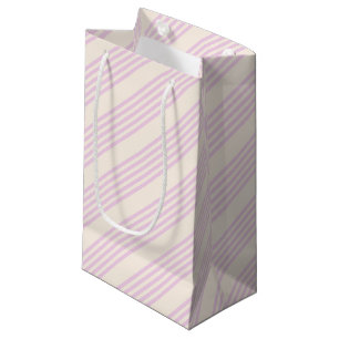 Petit Sac Cadeau Peaches et crème cinq bandes motif