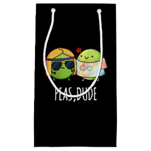 Petit Sac Cadeau Peas Dude Funny Hippie Pea Pun Dark BG