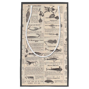 Petit Sac Cadeau Pêche vintage leures : pêcheur d'antiquité des ann