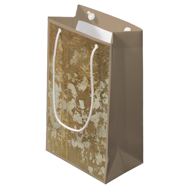 Petit Sac Cadeau Peinture Abstraite en or avec lunettes d'argent (Devant Angle)