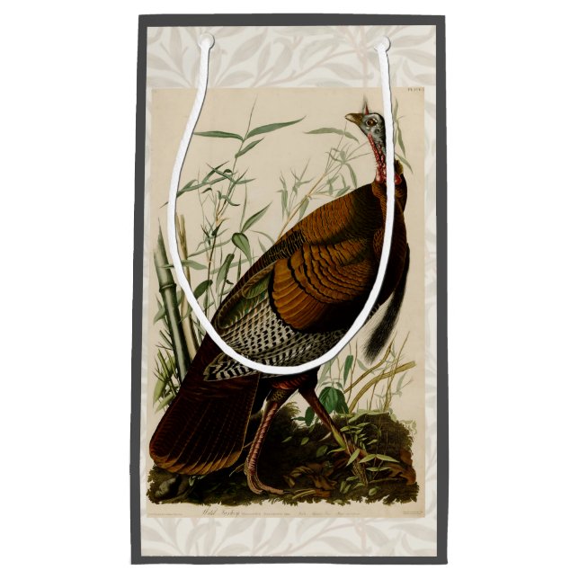 Petit Sac Cadeau Peinture d'oiseaux sauvages de Turquie Audubon (Devant)