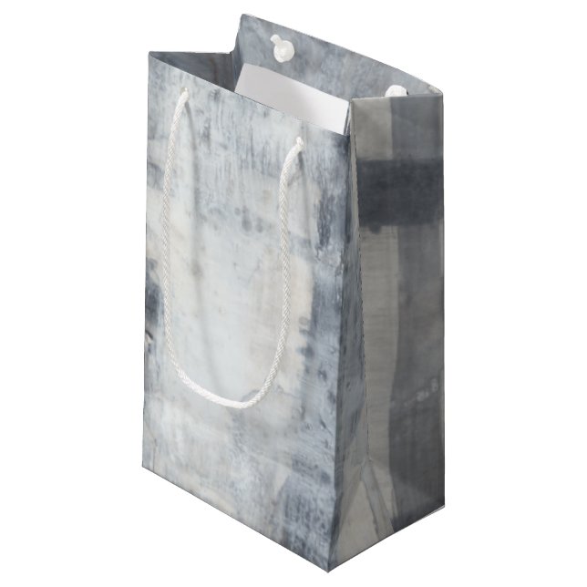 Petit Sac Cadeau Peinture gris contemporaine (Devant Angle)