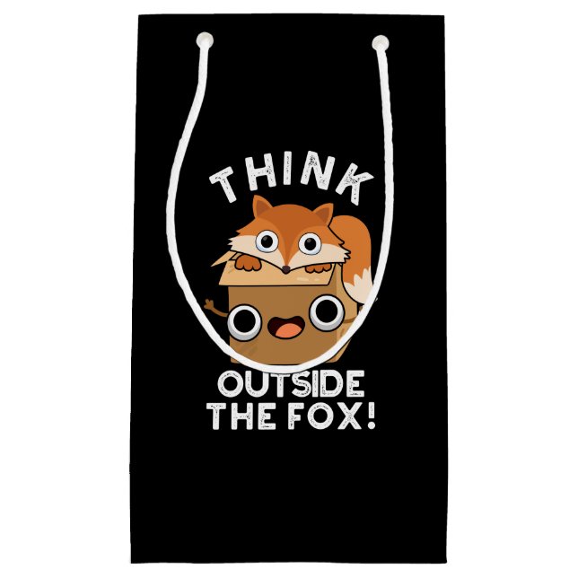 Petit Sac Cadeau Pensez Outsife Le Fox drôle Animal Pun Dark BG (Devant)