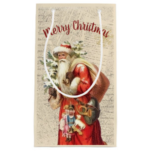 Petit Sac Cadeau Père Noël vintage