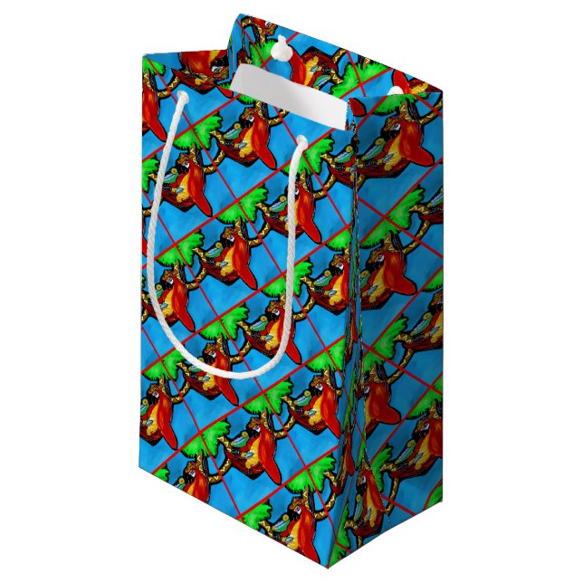 PETIT SAC CADEAU PERROQUET DE FÊTE (Devant Angle)