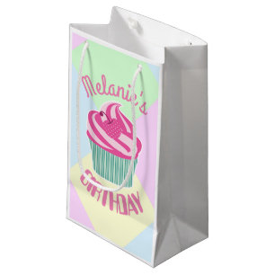 Petit Sac Cadeau Personnalisé Pink Cupcake d'anniversaire