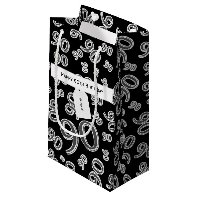 Petit Sac Cadeau Personnalisez :  Quatre-vingt-dixième thème (Devant Angle)