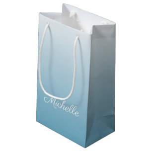 Petit Sac Cadeau Personnel gradient ombre angel blue