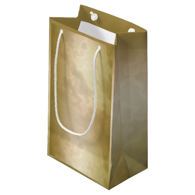 Petit Sac Cadeau Petit de marbre rose d'or (Devant Angle)