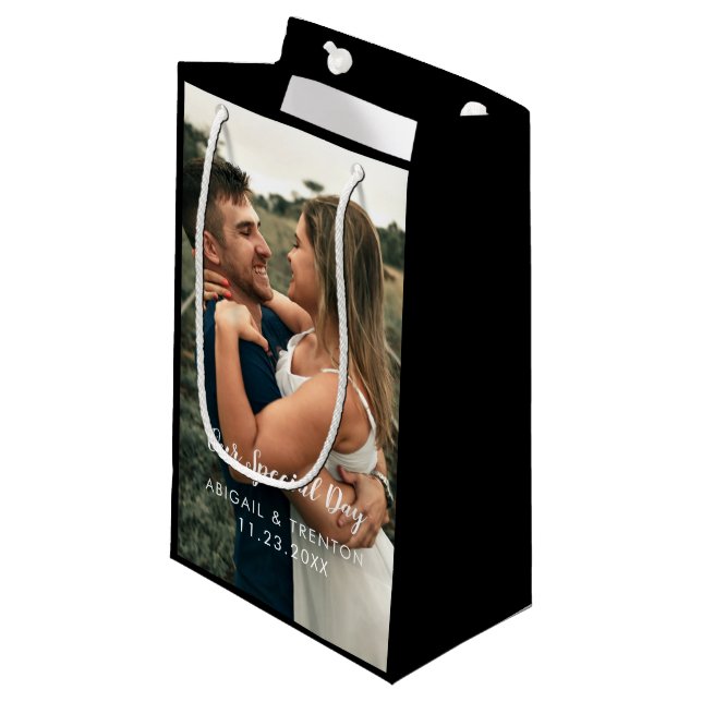 Petit Sac Cadeau Photo du jour de mariage personnalisé (Devant Angle)