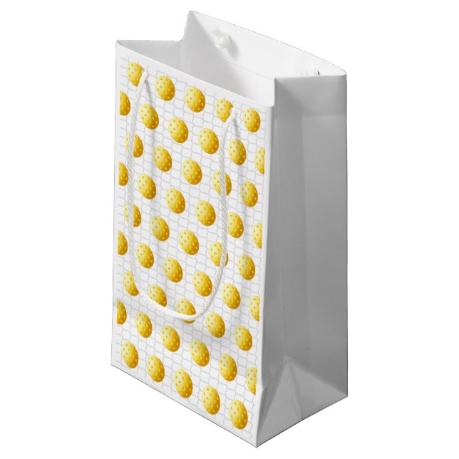 Petit Sac Cadeau PICKLEBALL Sports Yellow Ball Net Lecteur cuisine (Devant Angle)