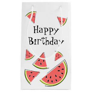 Petit Sac Cadeau Pièces de pastèque Joyeux anniversaire