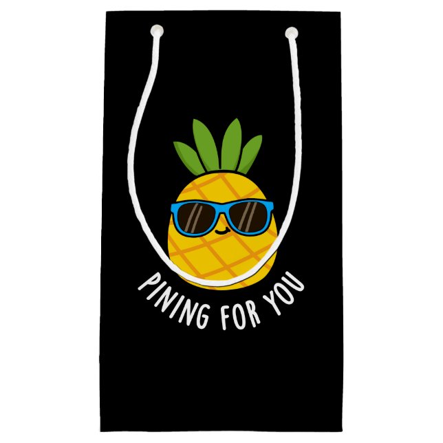 Petit Sac Cadeau Pinceau Pour Vous Amusant Pun D'Ananas Sombre BG (Devant)