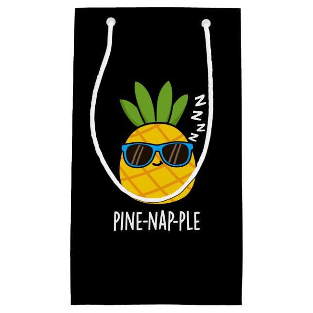 Petit Sac Cadeau Pine-nap-ple Funny Fruit Pun d'ananas Dark BG (Devant)