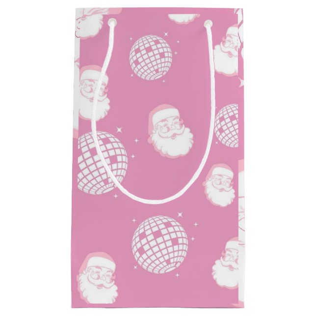 Petit Sac Cadeau Pink Disco Santa Claus  (Devant)