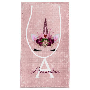 Petit Sac Cadeau Pink Princess Unicorn Rose Gold Blush Pink Parties