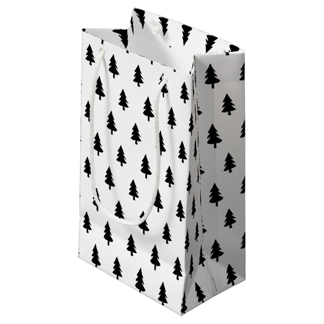 PETIT SAC CADEAU PINS BLANCS MINIERS NOËL PERSONNALISÉ (Devant Angle)