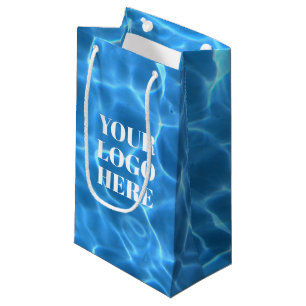 Petit Sac Cadeau Piscine Bleu Aqua Photo pour votre logo