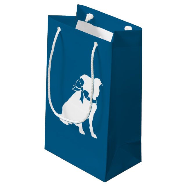 Petit Sac Cadeau Pit Bull Baby shower Pitbull Chien Blue Boy (Dos Angle)