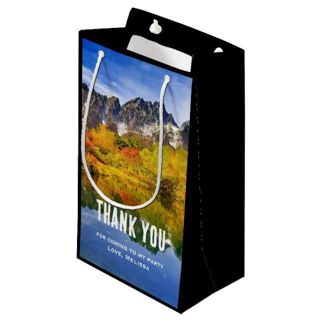 Petit Sac Cadeau Pittoresque Country Mountains et Lake Party Merci (Devant Angle)