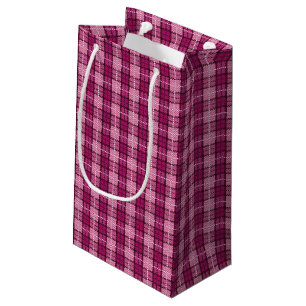 Petit Sac Cadeau Pixel Plaid_Magenta-Black