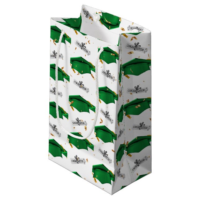 Petit Sac Cadeau Plafonds de diplômes verts avec diplômes (Devant Angle)