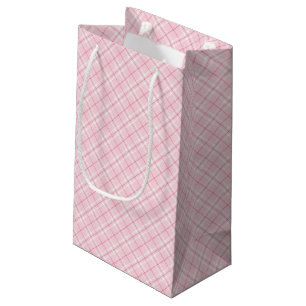 Petit Sac Cadeau Plaid rose-clair