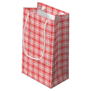 Petit Sac Cadeau Plaid rouge