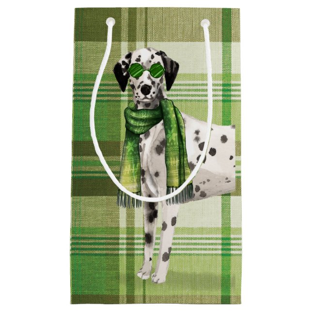 Petit Sac Cadeau Plaid with Dalmatie Chien drôle Noël (Devant)