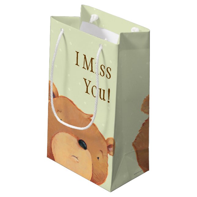 Petit Sac Cadeau Plan rapproché de grand ours Brown (Dos Angle)
