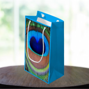 Petit Sac Cadeau Plume de paon coloré Eyespot