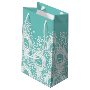 Petit Sac Cadeau Plumes molles de paon