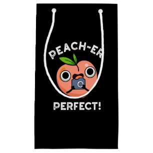 Petit Sac Cadeau Poche Perfect Funny Peach Pun Dark BG