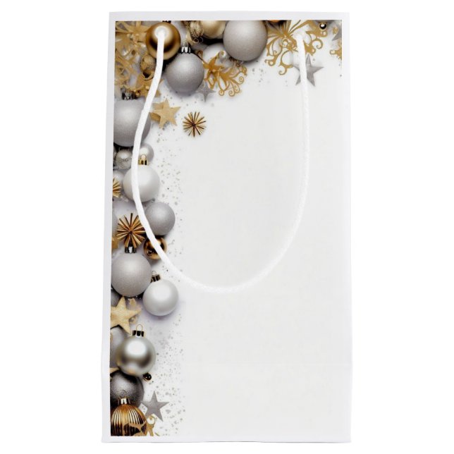 Petit Sac Cadeau Pochette Cadeau "Boule Doré" (Devant)