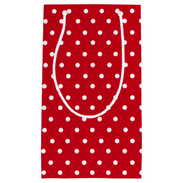 Petit Sac Cadeau Point Polka rouge (Devant)
