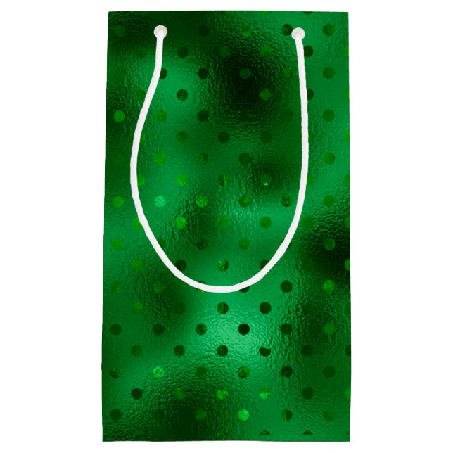 Petit Sac Cadeau Point Polka vert (Devant)