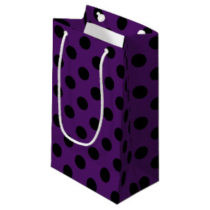 Petit Sac Cadeau Points noirs sur pourpre prune